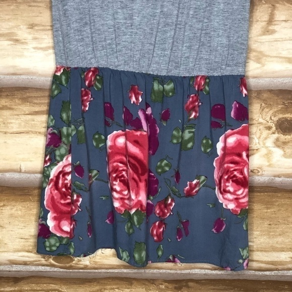 Nicolette scoop neck cap sleeve dropped waist floral skirt dress size M - Picture 4 of 8